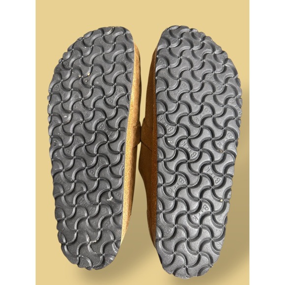 Birkenstock Buckley Shearling Suede Leather Clog Mules Tan Brown Size 41 - Picture 5 of 7